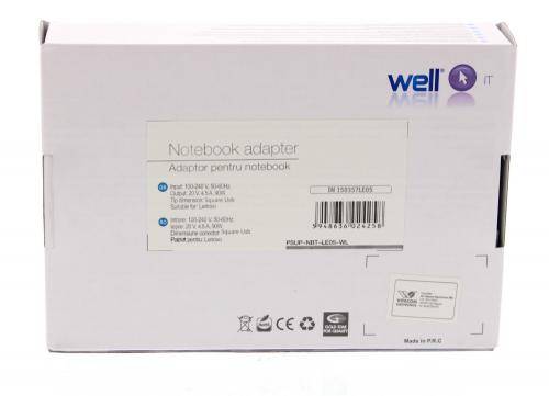 alimentator pentru laptop ibm lenovo 20v 45a 90w mufa patrata well 3