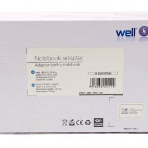 alimentator pentru laptop toshiba 19v 395a 75w mufa 55x25 mm well