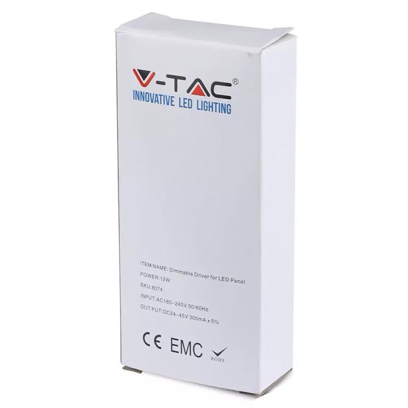 alimentator pentru panouri led 12w 24 45vdc 300ma cu control variatie intensitate dimmer v tac 5