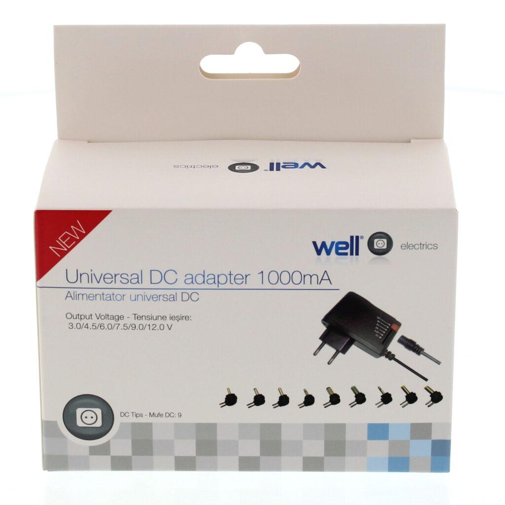 alimentator universal in comutatie 1000ma iesire usb 9 mufe well 1