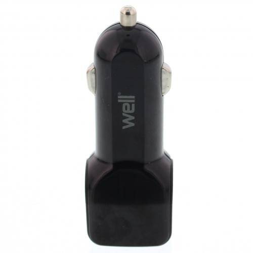 alimentator usb bricheta auto 2 iesiri 24a negru well 2