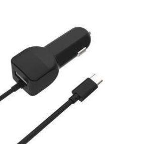 Alimentator USB bricheta auto cu cablu USB C 2 iesiri 2.4A negru Well