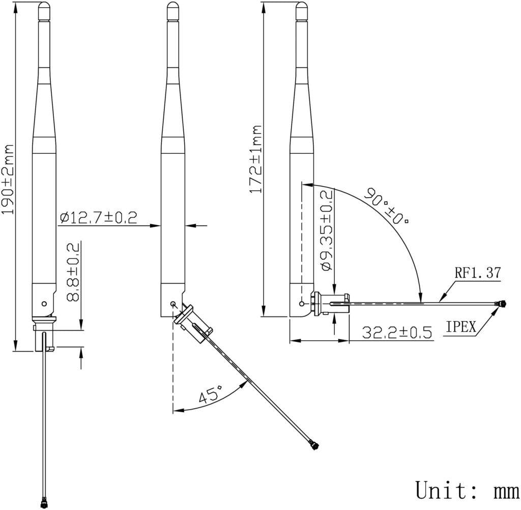 antena wifi 5dbi lineare 50ω 240024835mhz tata rp sma sr passives wifi ant410 2