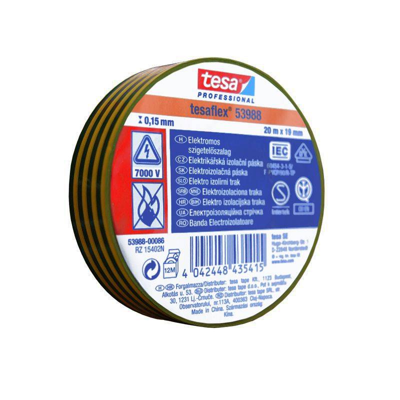 banda 20m izolatoare tesaflex galben verde