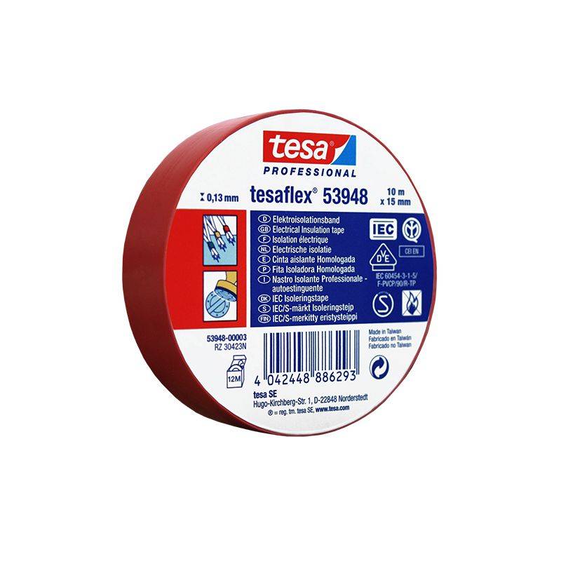banda adeziva izolatoare 10m rosu tesa