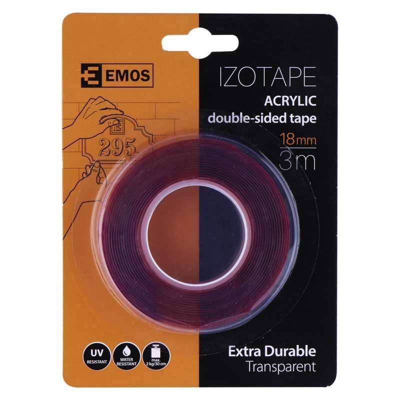 banda dublu adeziva 3m x 18mm transparent f6080 emos 1