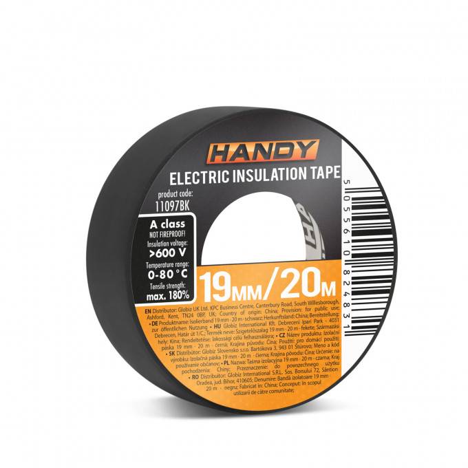 banda izolatoare 19mm x 20m negru 600v handy 2