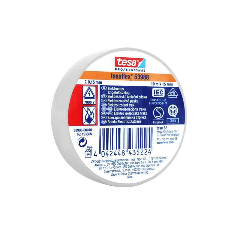 banda izolatoare tesaflex 10m alb tesa