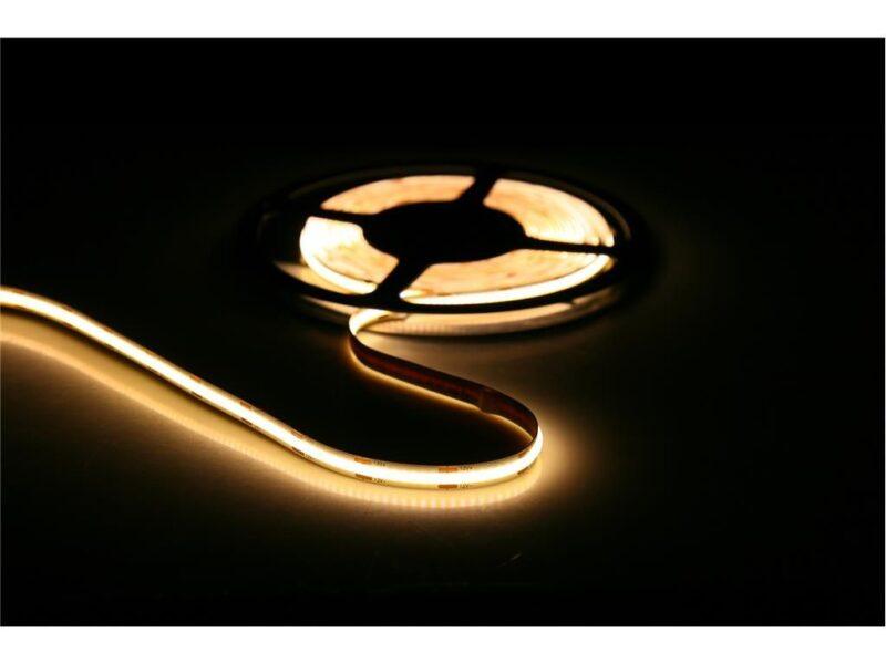 banda led cob well lumina calda 3000k 12v 360 chip m 5m cu driver 24w 2