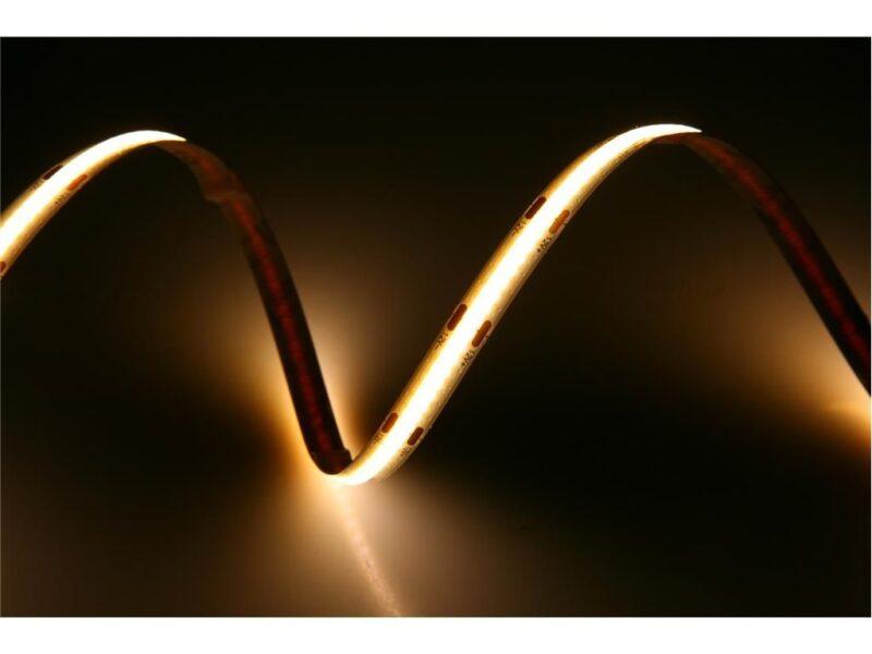 banda led cob well lumina calda 3000k 12v 360 chip m 5m cu driver 24w 3