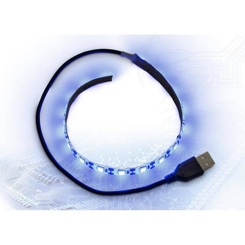 banda led inter tech albastra strip 30cm usb