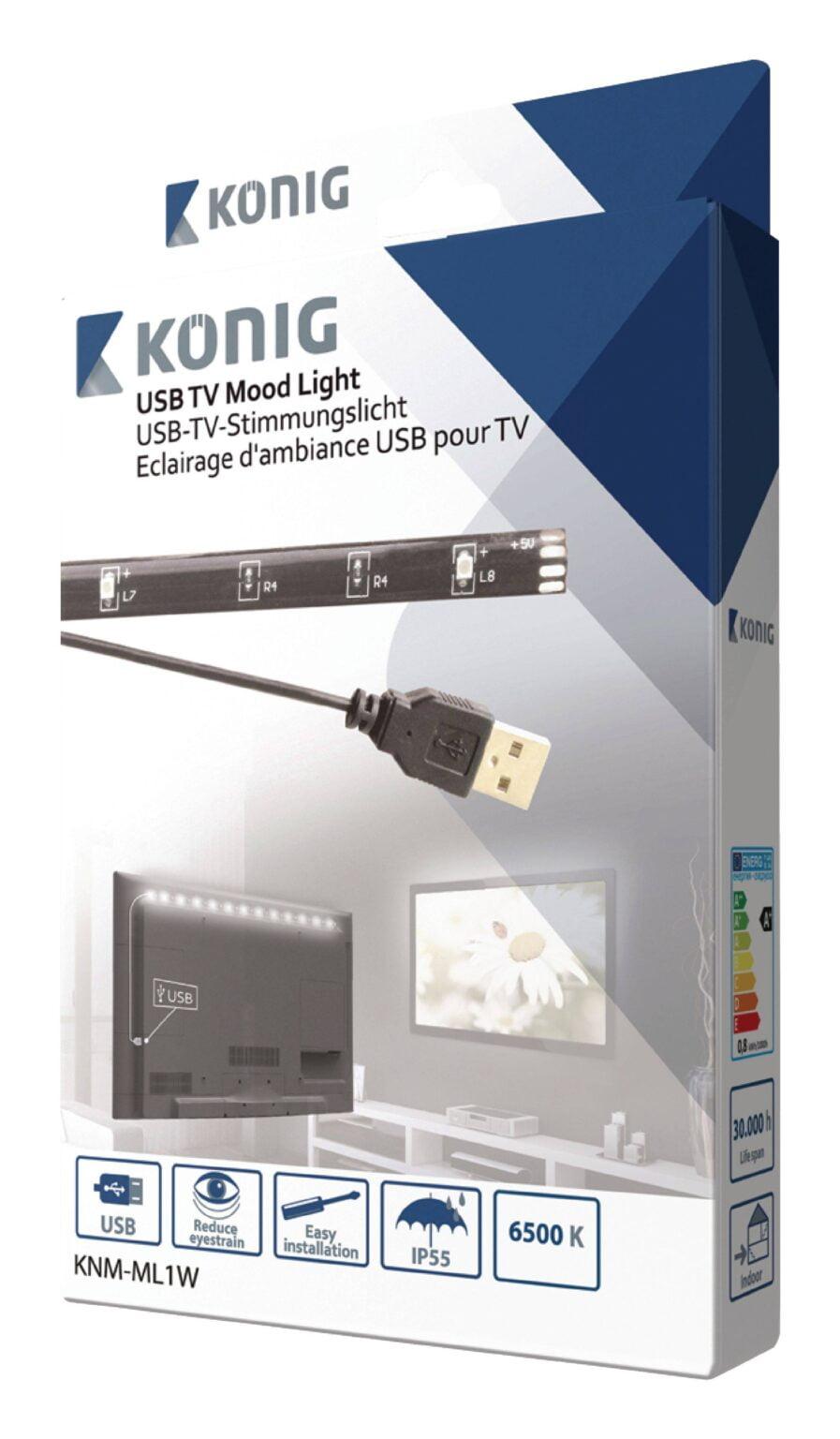 banda led usb pentru televizor 90cm 88lm 6500k lumina rece konig 2 scaled