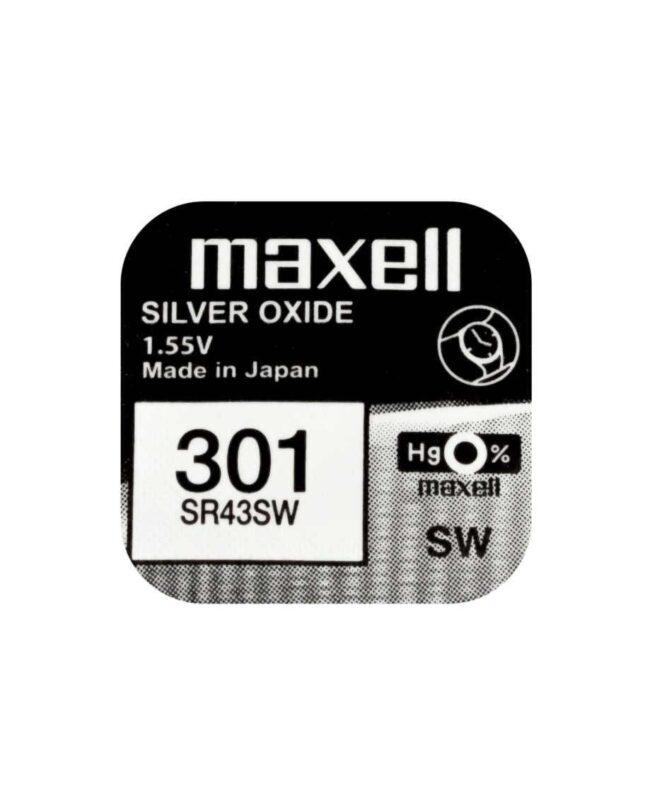 baterie ceas maxell sr43sw v301 ag12 155v oxid de argint 1buc