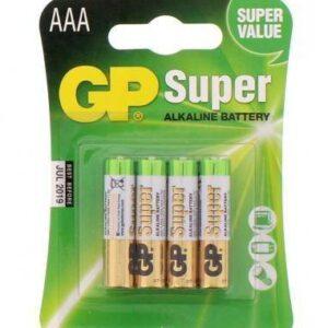 baterii alcaline r3 aaa 4buc blister super gp