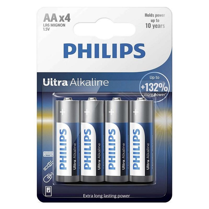 baterii ultra alkaline aa lr6 blister 4buc philips