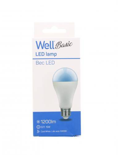 bec cu led a65 e27 15w 230v lumina rece basic well 1