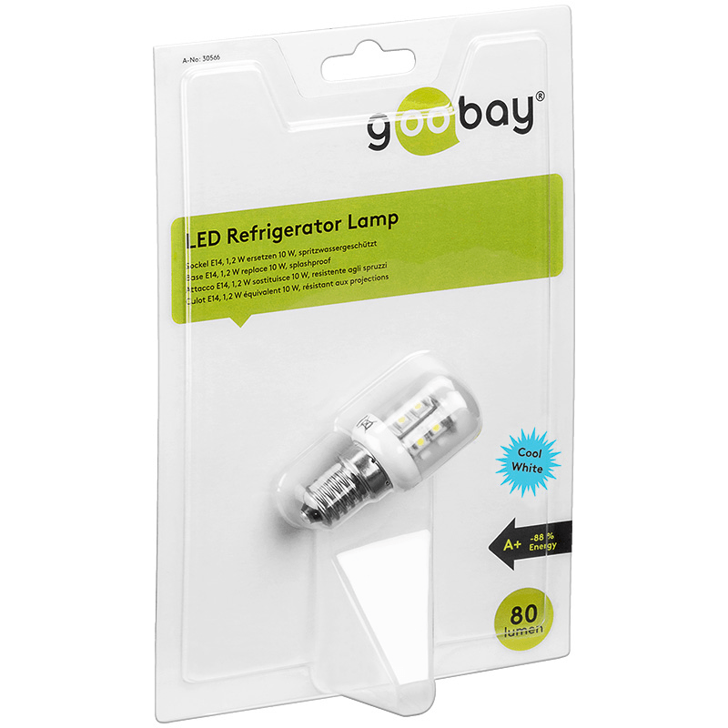 bec cu leduri e14 12w 5500k alb rece frigider lampa goobay 1