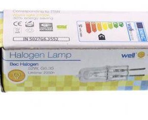 bec halogen eco g635 52w 230v sticla clara well