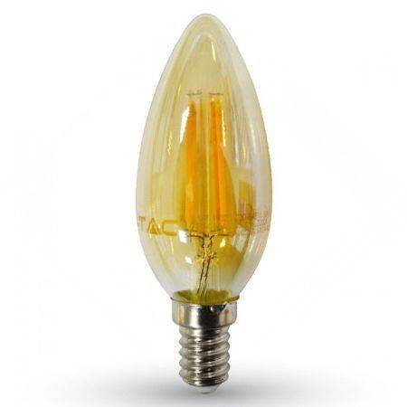 bec led e14 4w 2200k cu filament alb cald v tac