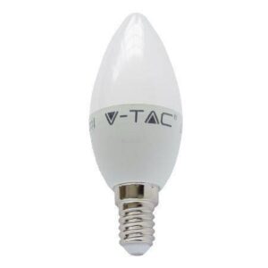 bec led e14 c37 55w 470lm 6000k alb rece cip samsung v tac