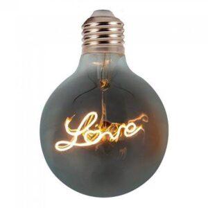 bec led g125 e27 5w 70lm cu filament 2200k alb cald model love v tac