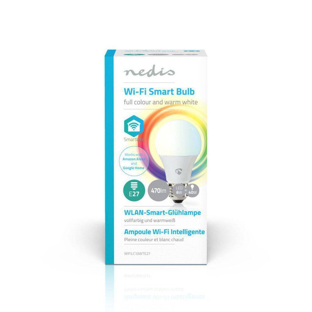 bec led smart wifi rgb cu lumina alba calda e27 nedis 6