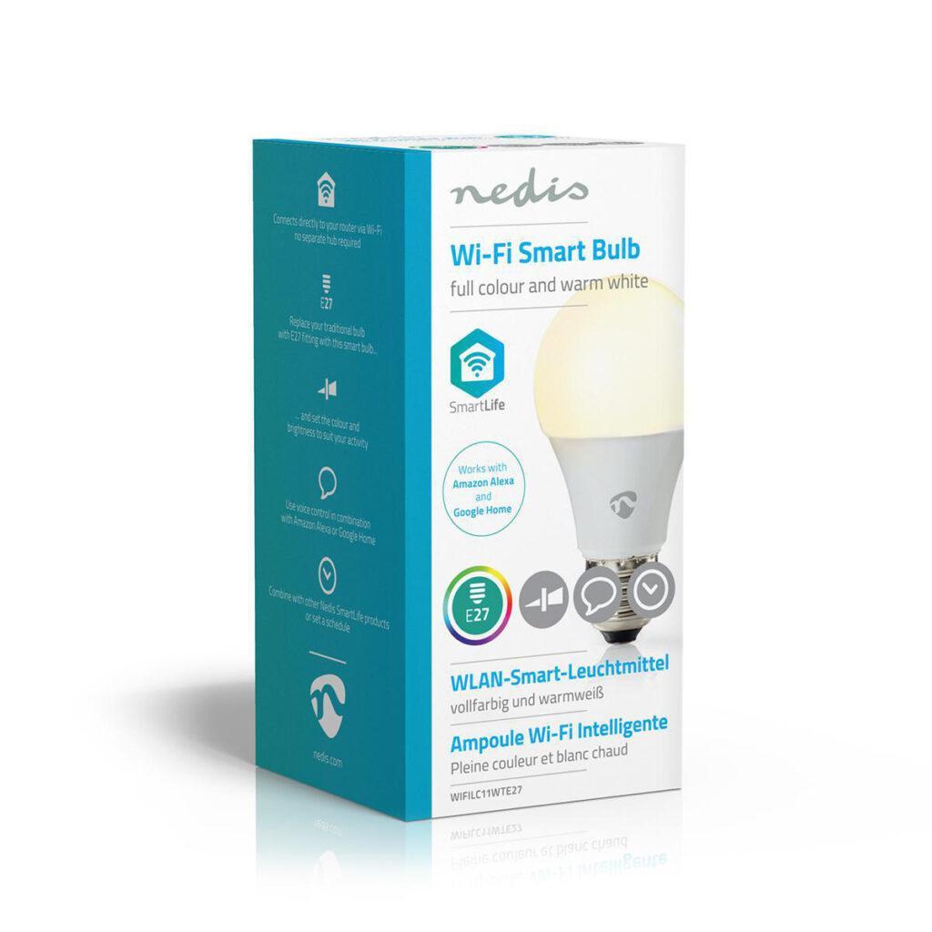 bec led smart wifi rgb lumina alba calda e27 6w 470lm nedis nedis 6