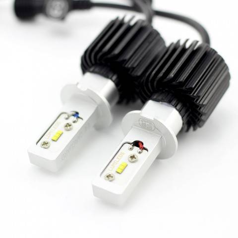 becuri far auto led h3 set 2buc 12 24v 4000lm lumina alba carguard 1