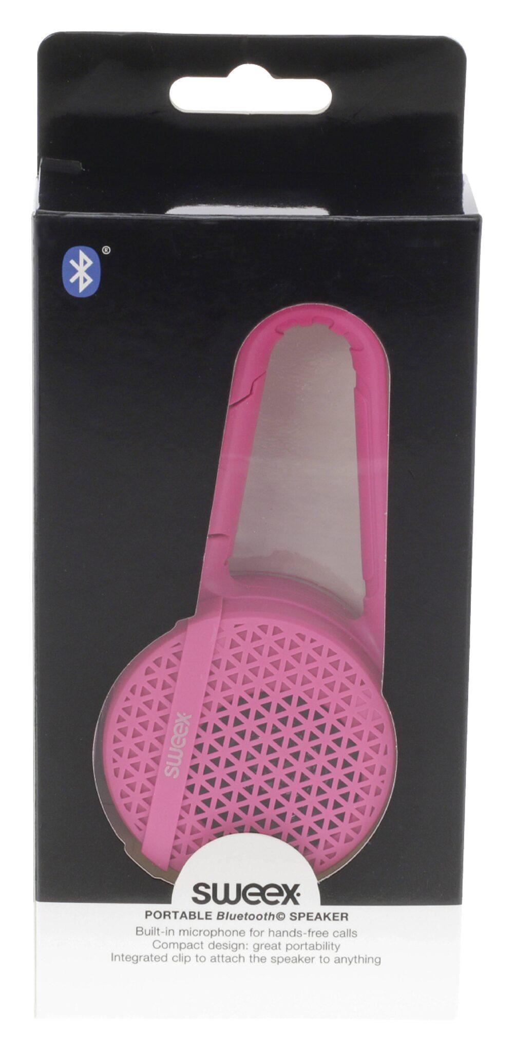 boxa bluetooth portabila cu clip pentru atasare 3w roz sweex 5 scaled