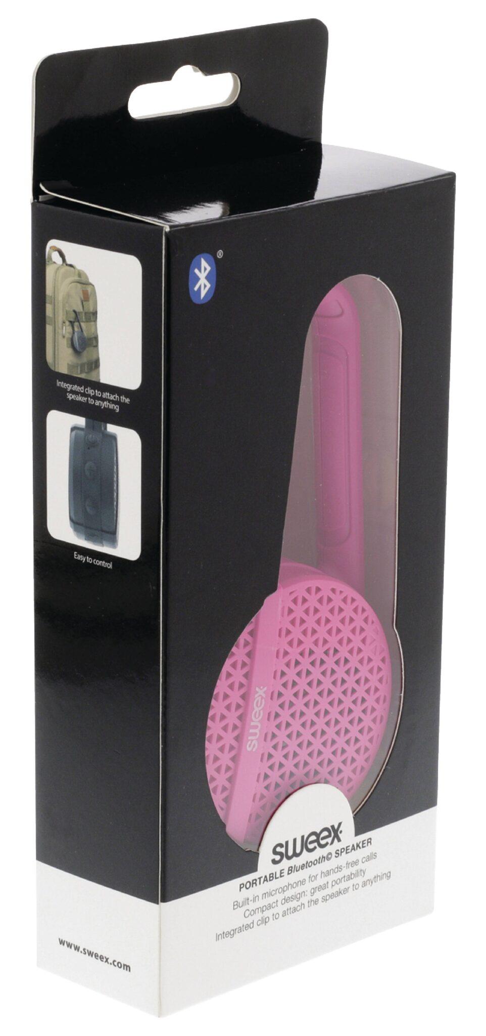 boxa bluetooth portabila cu clip pentru atasare 3w roz sweex 6 scaled
