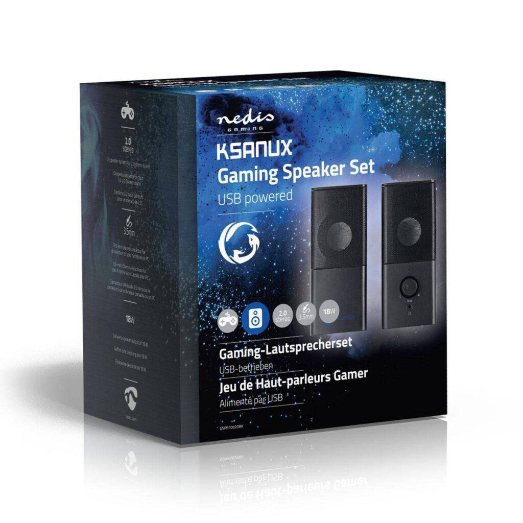 boxe gaming 20 alimentare usb jack 35 mm 18w nedis 6