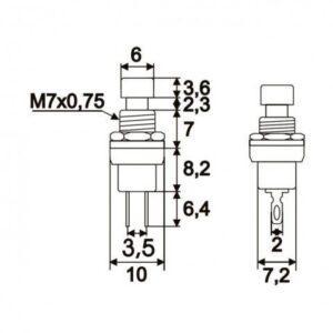 buton 1 circuit 12vdc on off fara retinere rosu 1