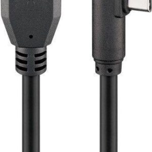 cablu 05m usb type c tata la usb a 30 tata unghi 90 grade negru goobay
