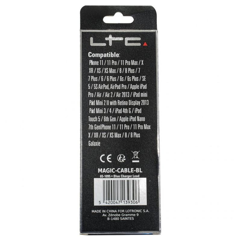 cablu 1m 3in1 usb type c iphone micro usb iluminat led albastru 4