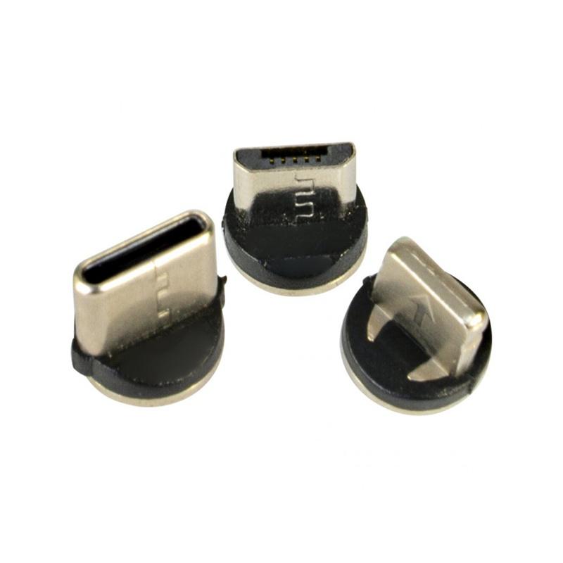 cablu 1m 3in1 usb type c iphone micro usb iluminat led rosu 2