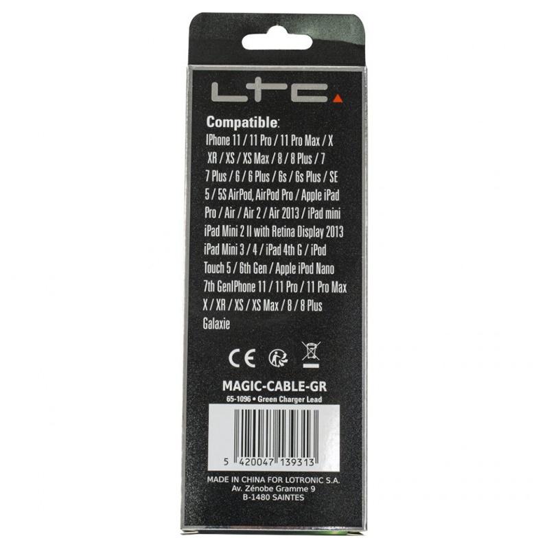 cablu 1m 3in1 usb type c iphone micro usb iluminat led verde 4