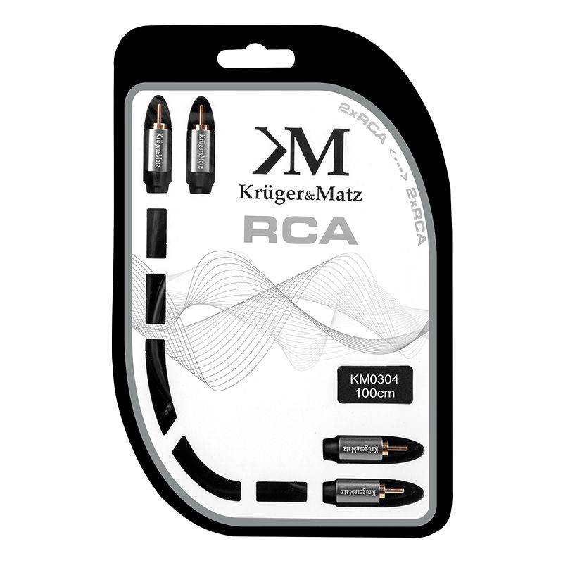 cablu 2x rca la 2x rca 1m profesional krugermatz 1