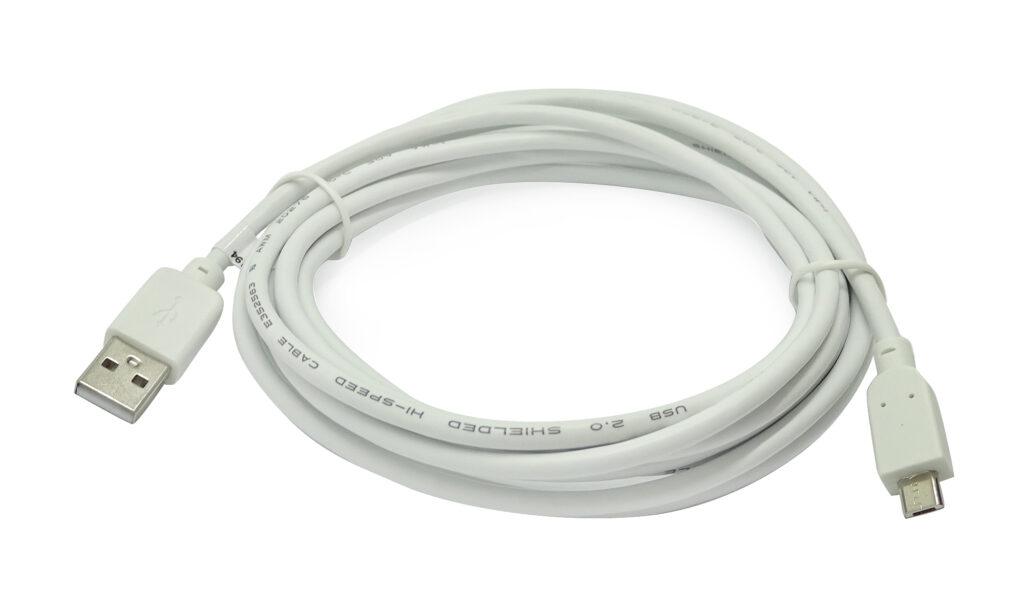 cablu 3m micro usb 5pini usb a 20 alb inline gembird