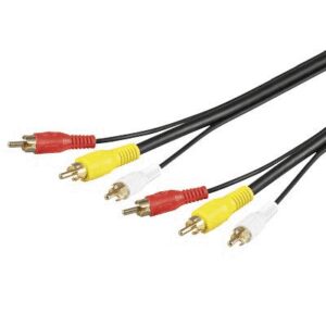 cablu 3x rca 10m video rg59 goobay