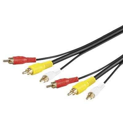 cablu 3x rca 10m video rg59 goobay