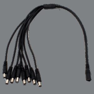 cablu adaptor cu mufa dc 21x55 mm 1x mama la 8x tata pentru camere supraveghere