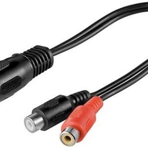 cablu adaptor din tata 180 5 pini la 2x rca mama 02m goobay