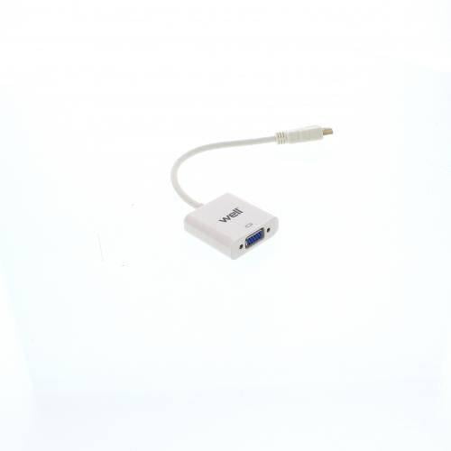 cablu adaptor hdmi tata la vga mama well alb 3