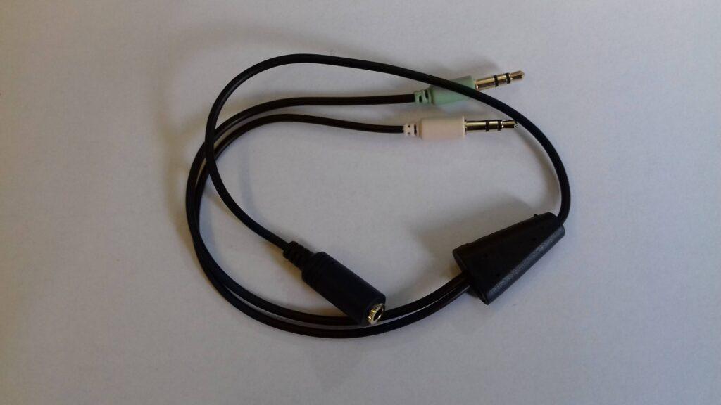 cablu adaptor jack 4 pini 35 mm mama la 2x 35 mm tata 20cm sau 40cm goobay 2 scaled