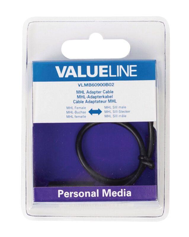 cablu adaptor mhl mama mhl siii tata micro usb 11 pini 02m negru valueline 3 scaled