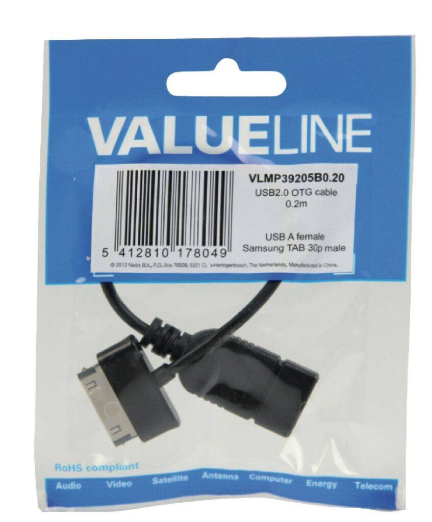 cablu adaptor otg usb a samsung 30 pini 02m valueline 2