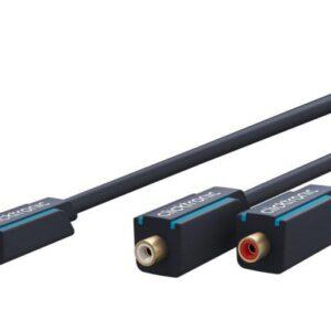 cablu adaptor profesional jack 35 mm tata 2x rca mama ofc cupru 10cm dublu ecranat aurit clicktronic 70492 1