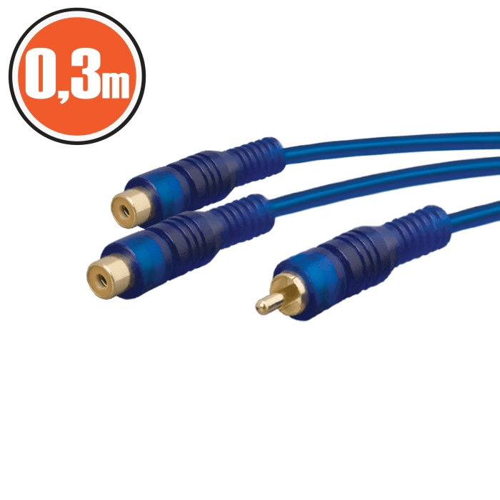 cablu adaptor rca la 2x rca mama 03m