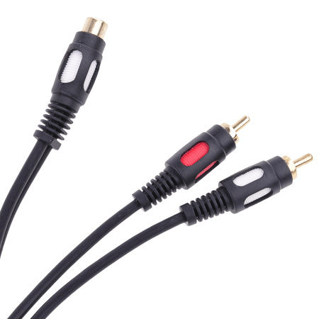 cablu adaptor rca mama la 2x rca tata 025m
