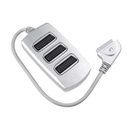 cablu adaptor scart box cu 3 cai scart 21 pini mama